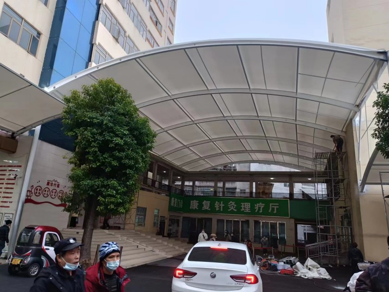 梁溪区推拉雨棚定制厂家，仓库通道、卸货区移动伸缩棚搭建-2